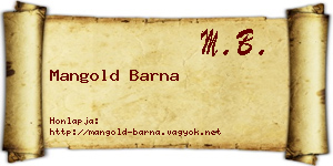 Mangold Barna névjegykártya