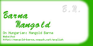 barna mangold business card